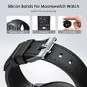 REBANDACE Strap for Omega x Swatch MoonSwatch Watch 20mm,No Gap Soft Silicone Omega X Swatch Moonswatch Speedmaster Replacement Strap,Curved Moonswatch Swatch strap for Men Women (Black white line) - 4