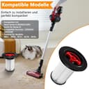 2 Stück Ersatzfilter für Bosch Unlimited Gen2 Serie 8 Staubsauger kompatibel mit Bosch 12036642, 12023349 HEPA Filter mit 2 Fusselschutz und Reinigungsbürste - 7