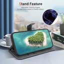 BLOTECH for Realme GT Neo6 Wallet Flip Folio Case, for Realme GT Neo6 Card Holder RFID Wallet, Art Designed Flip Cover Case Ink-wash Blue Floral Design Painting Full Body Protection - 7