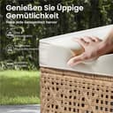 PHI VILLA Rattan Gartenmöbel Set Balkonmöbel 6 Personen, Lounge Möbel Outdoor Gartenlounge Gartensofa mit 1 Chaise Longue, 1 Zweisitzer-Sofa, 1 Ottomane, 1 Einzelsofa und 1 Couchtisch, Beige - 4