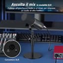 TONOR PC Microfono USB/XLR per Podcast, Microfoni Gaming Dinamico per Podcasting, Streaming Studio, Discord, Regisrazione, YouTube, ASMR, Mic Cardioide con 3.5mm jack, Pulsante Mute, Nero,200cm,TD520 - 8