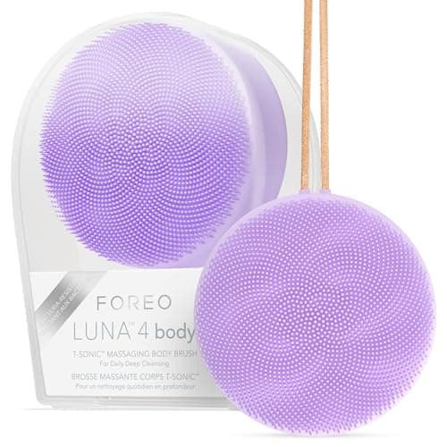 FOREO LUNA 4 body cepillo de cuerpo - Cuidado de toda la piel - Exfoliante para cuerpo - Mejora la absorción de las lociones - Herramienta de drenaje linfático premium - Impermeable - Lavender