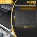 Cast Iron Grill Plate for Rösle Videro G4-S, Rösle Allflame Prime 4, Grill Pan Replacement Part for Enders Kansas Pro 4, Uniq 4 IK Cruster, Reversible Plate for Napoleon Rogue 525, Prestige 500, 45 x - 2