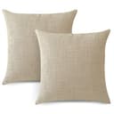 Artscope Juego de 2 Fundas de Cojines Decorativas Cuadradas de Lino 60 x 60 cm para Decoración del Hogar Sofá Dormitorio Coche 24x24 Café Claro - 9