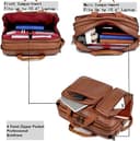 Baosha Umwandelbar Herren Faux Leder Laptop Rucksack Aktentasche Hybrid 15.6 Zoll Laptop Tasche Arbeitstasche Handtasche Reise Rucksack Wandern College Rucksack für Männer BC-04 (Braun) - 3