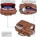 Bolsa de Trabajo Convertible de Cuero Faux Maletín Híbrido para Laptop 15.6 Pulgadas Portátil Mochila de Viaje Senderismo Colegio para Hombres BC-04, marrón, L - 3