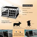 CADOCA® Trasportino Cani XL 89x70x51cm Richiudibile Alluminio Impermeabile Box Auto Cagnolini - 7