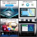 Android Doppel Din Radio mit Wireless Carplay Wireless Android Auto Autoradio mit Bildschirm, 4G+64G 7 Zoll Car Play Auto Radio 2din Touch Display mit Navi, Bluetooth, GPS, WiFi, AM/FM/RDS, AUX/SWC - 2