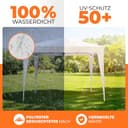 Kronenburg Faltpavillon wasserdicht Dachmaß 3 x 3 m UV Schutz 50+ Pavillon in Champagner mit 4 Seitenteilen - 5