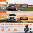 VANTRUE E2 Dash Cam Front and Rear 2.7K+2.7K, 5G WiFi GPS Dashcam for Cars Voice Control, Car Camera 160 Wide Angle, WDR, Night Vision, 24H Buffered Parking Mode G-Sensor, Support 512GB Max - 2