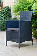 Keter Iowa Conjunto de jardín, terraza o balcón Exterior 2 plazas con Cojines incluidos y Mesa de almacenaje Auxiliar, Resina con Acabado ratán Plano, Color Grafito - 5