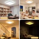 Deckenlampe, 24W LED Deckenleuchte Dimmbar mit APP, 3000-5000K Warmweiß/Naturweiß/Kaltweiß Modern lampe eckig mit Nachtlicht, Badezimmer Lampe decke für Bad Wohnzimmer Küche Flur Schlafzimmer, 32CM - 8