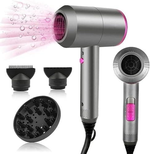 CASAMAA Ionen Föhn AC-Motor Haartrockner, Schnelltrocknen Hair Dryer, Profi Fön mit Kaltlufttaste, 3 Temperaturstufen, 2 Gebläsestufen, 3 Stylingdüsen & Diffusor