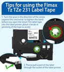 Fimax TZe-231 12mm Nastro per Etichette Compatibile con Brother P-touch Tze Tz231 laminated white Tape Cassetta 12mm per PT-H107 H105 H200 E110 H100R D210 1000 1010 1280 H110,5Pz Nastro Etichettatrice - 3