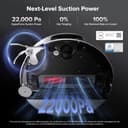 roborock Saros 10 Robot Vacuum Cleaner 22,000 Pa, 3.14-Inch Ultra Slim, Zero-Tangling, AI 3.0 Obstacle Avoidance, Auto Detachable Mop, 80°C Mop Washing, Hot Water Dock Self Cleaning (White) - 3