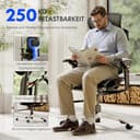 FLEXISPOT ErgoX Pro Ergonomischer Bürostuhl mit 12-stufiger Höhenverstellung, 7D-Armlehnen, 5D-Lendenstütze, 4D-Kopfstütze, 250-kg Belastbarkeit und atmungsaktivem Netzsitz (Schwarz) - 3