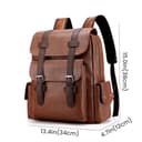 FUNSEED Mochila para hombre, gran capacidad, bolsa para portátil de 15,6 pulgadas, bolsa de hombro de cuero PU vintage para viajes y trabajo, caqui, L - 2