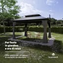 Blumfeldt Gazebo 3x4m, Gazebo Esterno Resistente con Zanzariera, Tetto in Acciaio Zincato, Struttura in Alluminio, Protezione UV, Facile Montaggio, Gazebo da Giardino - 4