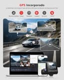 3 Canales Dashcam Cámara Coche 4K STARVIS 2 y HDR - Camara vigilancia Coche 4K Frontal,1080P Interior y Trasero,WiFi 6,GPS,G-Sensor,vigilancia del estacionamiento Las 24 Horas, Tarjeta de 64GB - 8