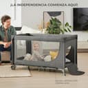 Kinderkraft Joy 2 Acc Cuna de Viaje 2 en 1 para Bebé de hasta 25 kg, Plegado rápido y fácil, Incluye Carrusel de Cuna con Juguetes, Estantes para pañales y Cambiador, Bolsa de Transporte, Beige - 8