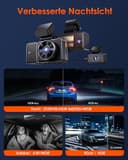 VANTRUE E3 3 Lens 2.7K Dashcam mit 5GHz WiFi, 1944P+1080P+1080P Dash Cam, Sprachsteuerung Dashcam Auto Vorne Hinten, IR Nachtsicht, 24Std. Puffer Parkmodus Dashcams, Loopaufnahme, Max 512G - 5