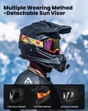 ILM Dual Sport Adventure Motocross Motorradhelm mit Pinlock kompatiblem Sonnenvisier ATV Dirt Bike Off Road Casco ECE Modell-WS902,Carbon, 2XL - 5