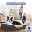 ELONEO orthopädisches Hundebett mittelgroße Hunde - 90x68x18cm, Hundekorb mit Memory Foam, Hundematte wasserdicht und waschbar, Hundekissen, Hundematratze mit weicher Polsterung, grau - 9