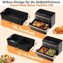 Heißluftfritteuse Zubehör für Cosori Dual Blaze Twinfry XXL 10L, Airfryer Zubehör 2×5L Silikonform für Cosori heißluftfritteuse, Air Fryer Silikon für Heißluftfritteuse Cosori 10L Zubehör - 2