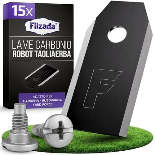 Filzada® 15x Lame per Robot Tagliaerba - Carbonio BLACK - adatto a tutti gli Husqvarna Automower - Lame Robot Tagliaerba adatto a Husqvarna 305, 308, 310, 315, 320, 420, e molti altri. con viti