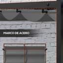 Outsunny Pérgola 3x4 m Gazebo Cenador de Jardín con Techo Retráctil de Poliéster y 12 Orificios de Drenaje Pérgola para Patio Terraza Exterior Gris Oscuro - 6