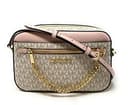 Michael Kors Jet Set East West Chain Crossbody Vanilla MK Powder Blush Pink Bundled with Card Holder in Ballet - 1