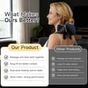 Mano Masajeador Shiatsu Cuello y Cervicales - yorraka 3 Modos y 2 Niveles de Calor Neck Massager - Masaje Cuello con Calor - Masaje Cervicales Inalambrico - Para Casa, Oficina, Viajes (Oscuro) - 5