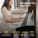 MUSTAR 88 Key Piano Keyboard for Beginners, Full-Size Digital Piano 88 Semi Weighted keys with 3-Pedal Unit, Portable Electric Piano with Built-In Speakers, USB/MIDI Connecting (Black) - 2