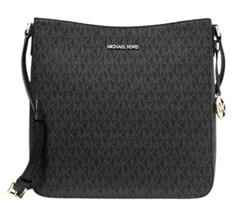 Michael Kors Jet Set Travel Messenger Crossbody Shoulder Bag Signature, Black