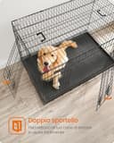 Feandrea Gabbia per Cani Pieghevole, con 2 Porte, Vassoio Rimovibile, 122 x 74,5 x 80,5 cm, XXL, Nero PPD48H - 3