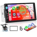 DAB Double Din Car Stereo with Apple Carplay Wireless Android Auto, Hodozzy 7" HD IPS Touchscreen 2 Din Car Radio with Bluetooth 5.2 EQ FM SWC Reversing Camera+USB/TF Card/Aux Ports+Frame - 1