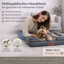 CORTES PETS Cuccia ortopedica per cani di taglia piccola – Divano per cani – Rivestimento sfoderabile e lavabile, bordi rialzati – Sofà – Memory Foam, impermeabile – Cuscino per cani 60 x 48 cm - 3