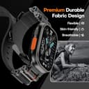 TAURI Nylon for Apple Watch Ultra 3/2/Ultra Strap 49mm [Rugged Braided Nylon + Stainless Steel Connectors] Adjustable Woven Band for SE 3 / Series 11/10/9/8/7/6/5/4 46mm/45mm/44mm Men Women, All Black - 3