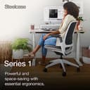 Steelcase Series 1 Ergonomic Office Chair With LiveBack Lumbar Support, 4D Armests, Adjustable Headrest Black/Black; Made in Europe - 4
