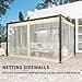 Outsunny 3 x 4 m Pergola with Retractable Roof Canopy and Netting Sidewalls, Aluminium Frame Garden Gazebo Outdoor Sun Shade Shelter for Grill, Patio, Deck, Khaki - 5