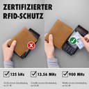 KORUTA Leder Geldbörse Herren mit RFID Schutz I Portemonnaie Groß mit Münzfach I 13 Fächer I Echtleder Geldbeutel für Männer I Brieftasche Wallet Portmonee braun - 2