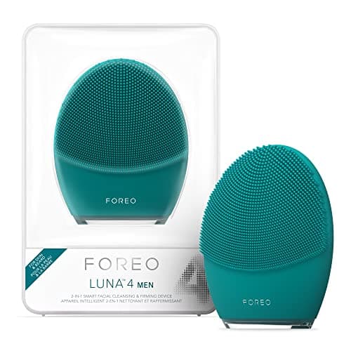 FOREO LUNA 4 MEN cepillo de limpieza facial, piel y barba - Masaje facial reafirmante - Cuidado antiedad - Mejora la absorción de productos de cuidado facial - Uso con app - Carga USB - Impermeable