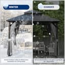 Amopatio Gartenpavillon 3x3 m Wasserdicht Stabil Winterfest, Pavillon mit Polycarbonat - Doppeldach, Hardtop Pavillon mit Seitenteile für Garten, Terrassen (Grau) - 4