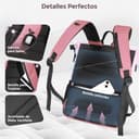 hk Mochila Enrollable Mujer para Portátil 15.6-Inch Impermeable y Ligera, Mochila Casual de Viaje y Trabajo, Backpack Casual Elegante para Universidad Escuela y Ciclismo Uni–Rosa - 7