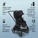 Bugaboo Dragonfly City-Kinderwagen, leichter, kompakter Kinderwagen mit Vierradfederung, einhändig zusammenklappbar, XL Untergestellablage, Gestell in Black und Sonnendach in Midnight Black - 5