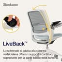 Sedia da ufficio ergonomica Steelcase Series 1 con supporto lombare LiveBack e braccioli 4D Storm Cloud; Prodotto in Europa - 4
