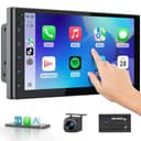 Haudio 2 Din Car Radio with Wireless CarPlay & Android Auto, 7 Inch IPS Screen Car Stereo with Mirror Link, GPS, Voice Control, SWC/FM/RDS/AM, 25 Sets UI Fit All Cars, With Rear View Camera 2+64G - 1