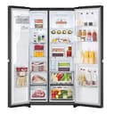 LG GSJE81EPBD Side-by-Side Kühlschrank mit Eis-, Crushed Ice- & Wasserspender, 628 L, interner Wassertank, UVnano, DoorCooling+, LINEARCooling, Wi-Fi, Metallic Black [Energieklasse D] - 2