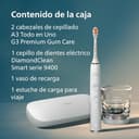 Philips Sonicare DiamondClean Smart 9400, cepillo dental eléctrico, con aplicación, sensor de presión, detección de cabezal de cepillado, blanco, modelo HX9917/88, Blanco, 2 Cabezales - 10