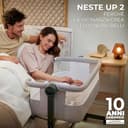 kk Kinderkraft NESTE UP2 Culla da affiancare, Lettino Co-Sleeping, 5 livelli di regolazione dell’altezza, 4 ruote per poterlo, Facile da Montare, Accessori materasso, Morbido materiale, Grigio - 6